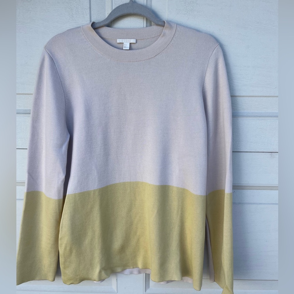 COS Two-Tone Sweater in Cream and Yellow